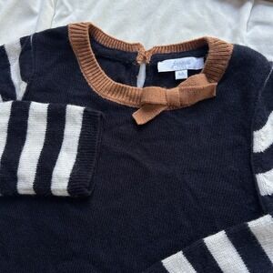 Jacadi Paris Sweater Dress Girls Size 6A 6 Wool Blend Navy Blue‎ EUC